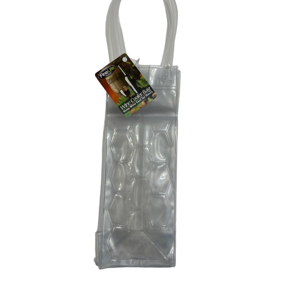 Freeze Beverage Tote / Ice Bucket To-Go / Wine Chill Bag / Clear - NWT